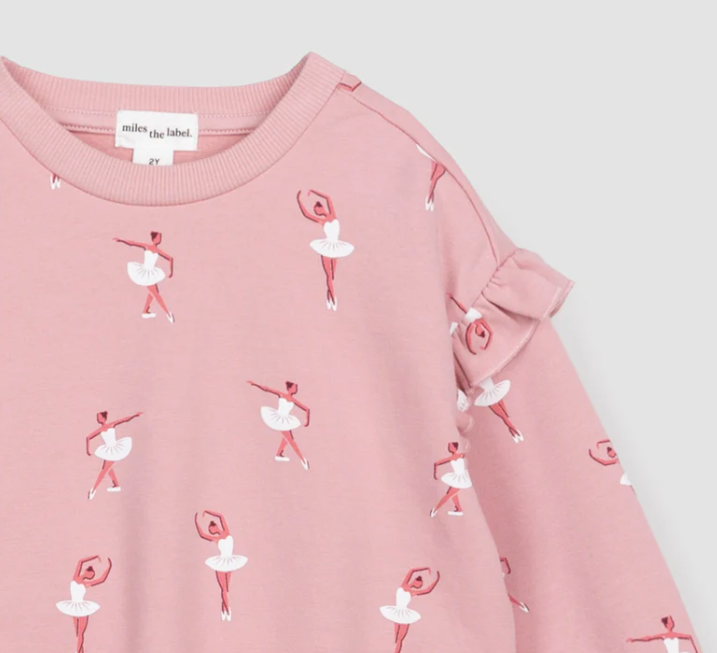 Ballet Ruffle Sweatshirt | Rose