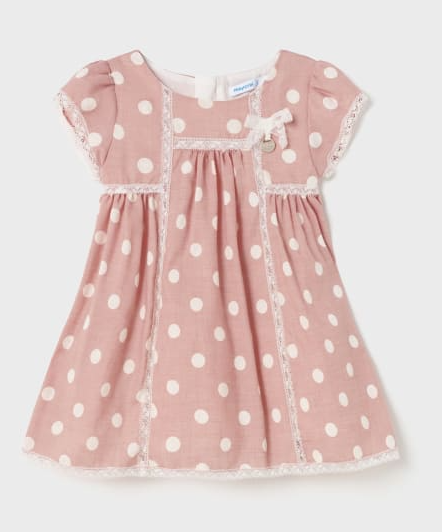 Polka Dot Embroidered Dress | Blush
