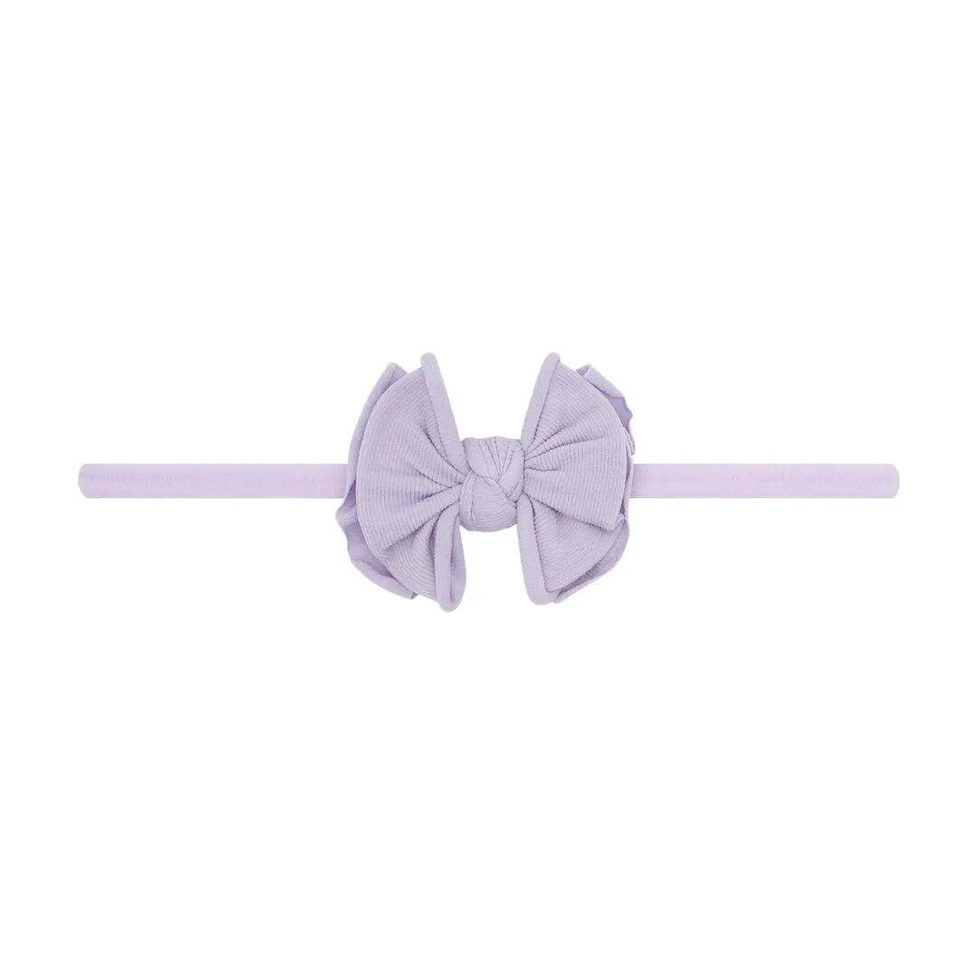 Skinny Soft Nylon Bow Headband | Light Orchid