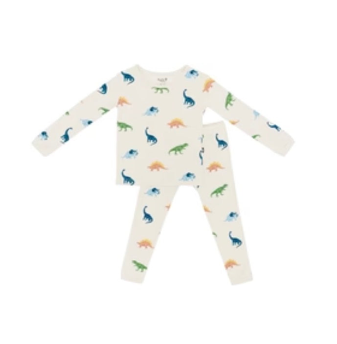Kyte Baby Long Sleeve Pajama Set | Ecru Roar
