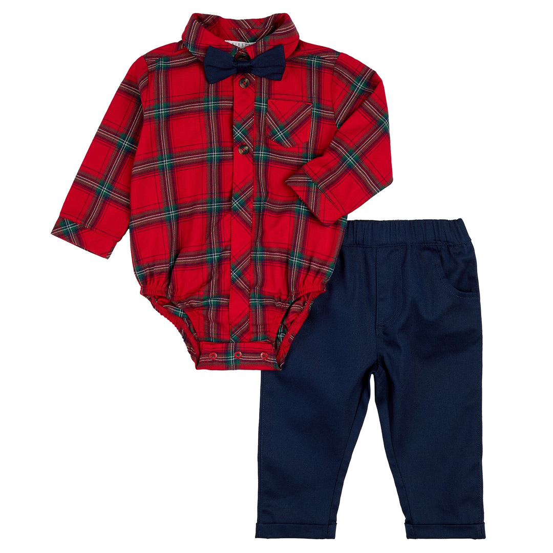 Scarlet Plaid 3 Piece Flannel Outfit Set