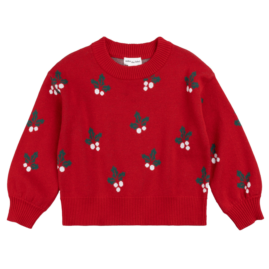Red Holly Knit Sweater