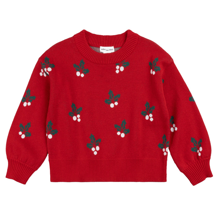 Red Holly Knit Sweater