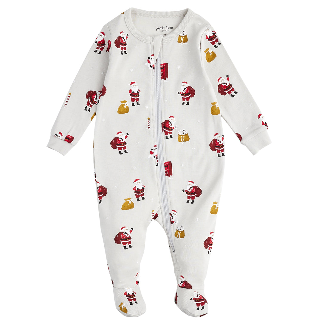 Grey Santa Footed Sleeper