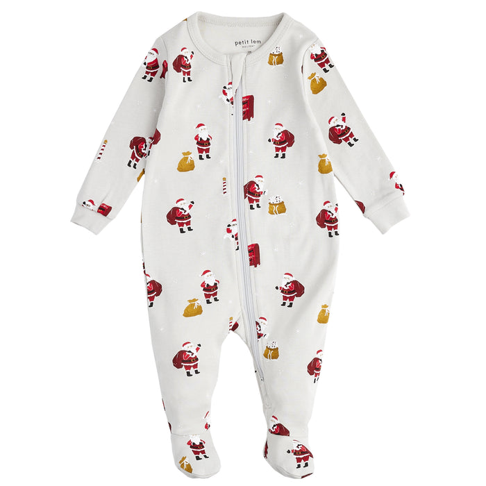Grey Santa Footed Sleeper