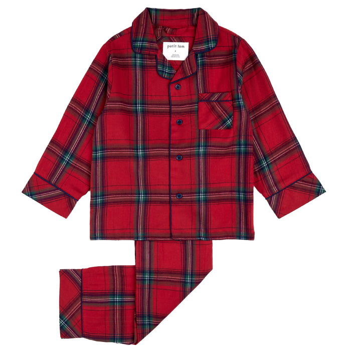 Red Plaid Woven PJ Set