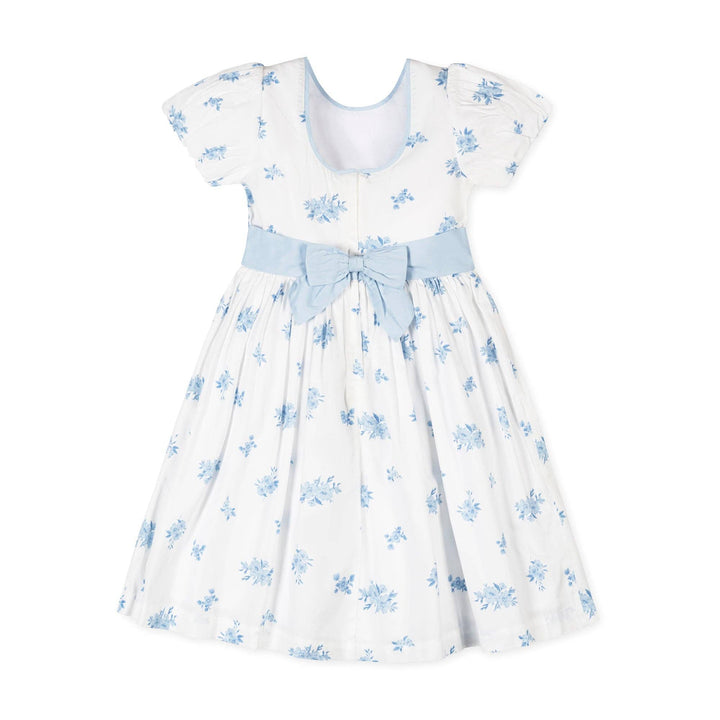 Organic Puff Sleeve Sateen Dress | Delft Floral