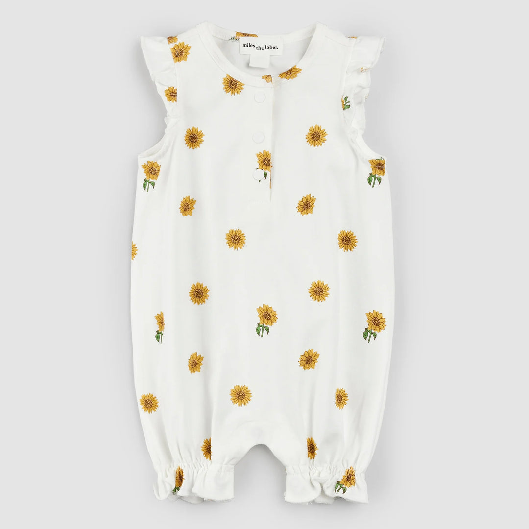 Sunflower Ruffled Romper
