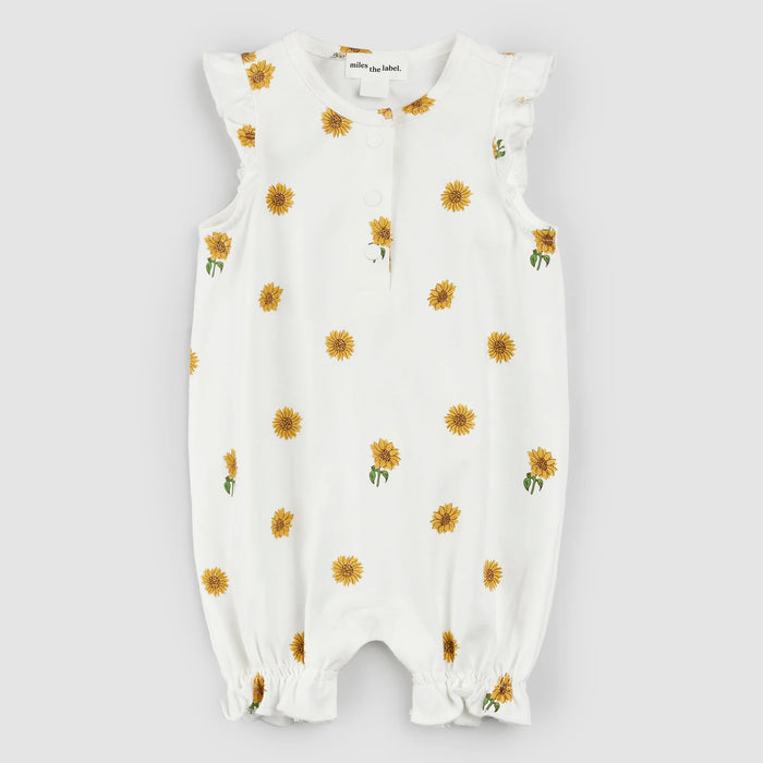 Sunflower Ruffled Romper