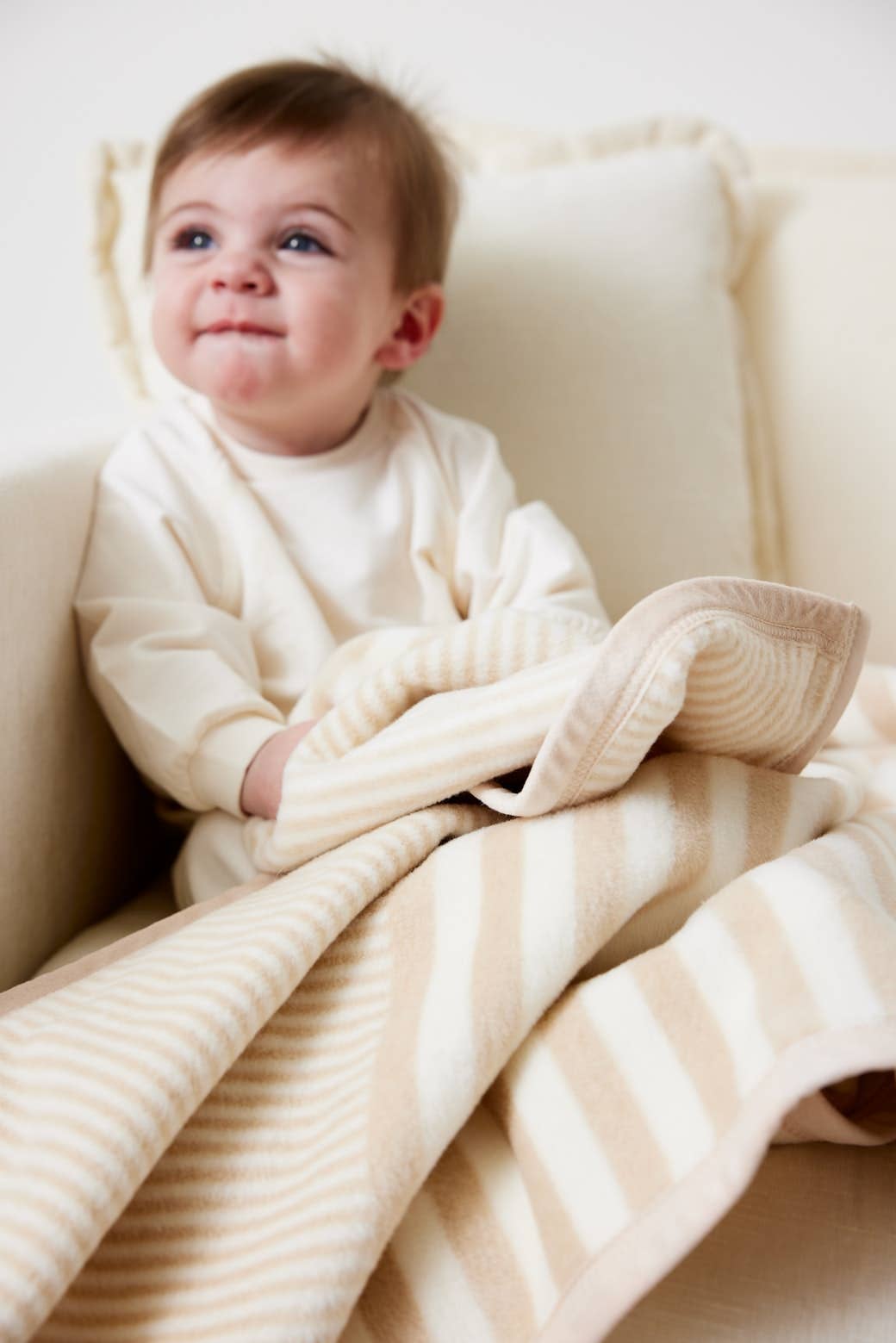 Sweet Pea Stripe Oak Mini Blanket: Mini