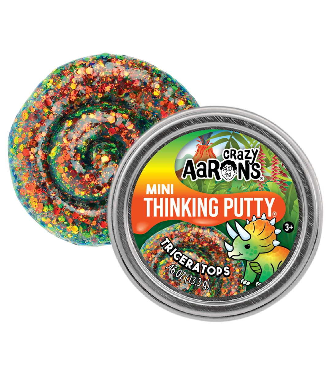 Mini Triceratops Thinking Putty Tin