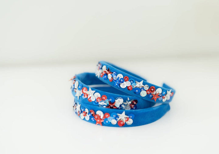 Blue Miss USA Sequin Headband