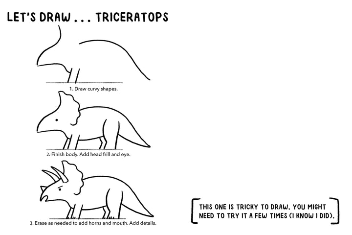 Mini Doodles | Let's Draw Dinosaurs