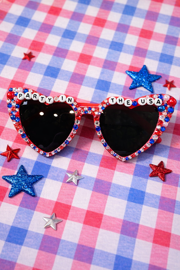 Party In USA Heart Sunglasses