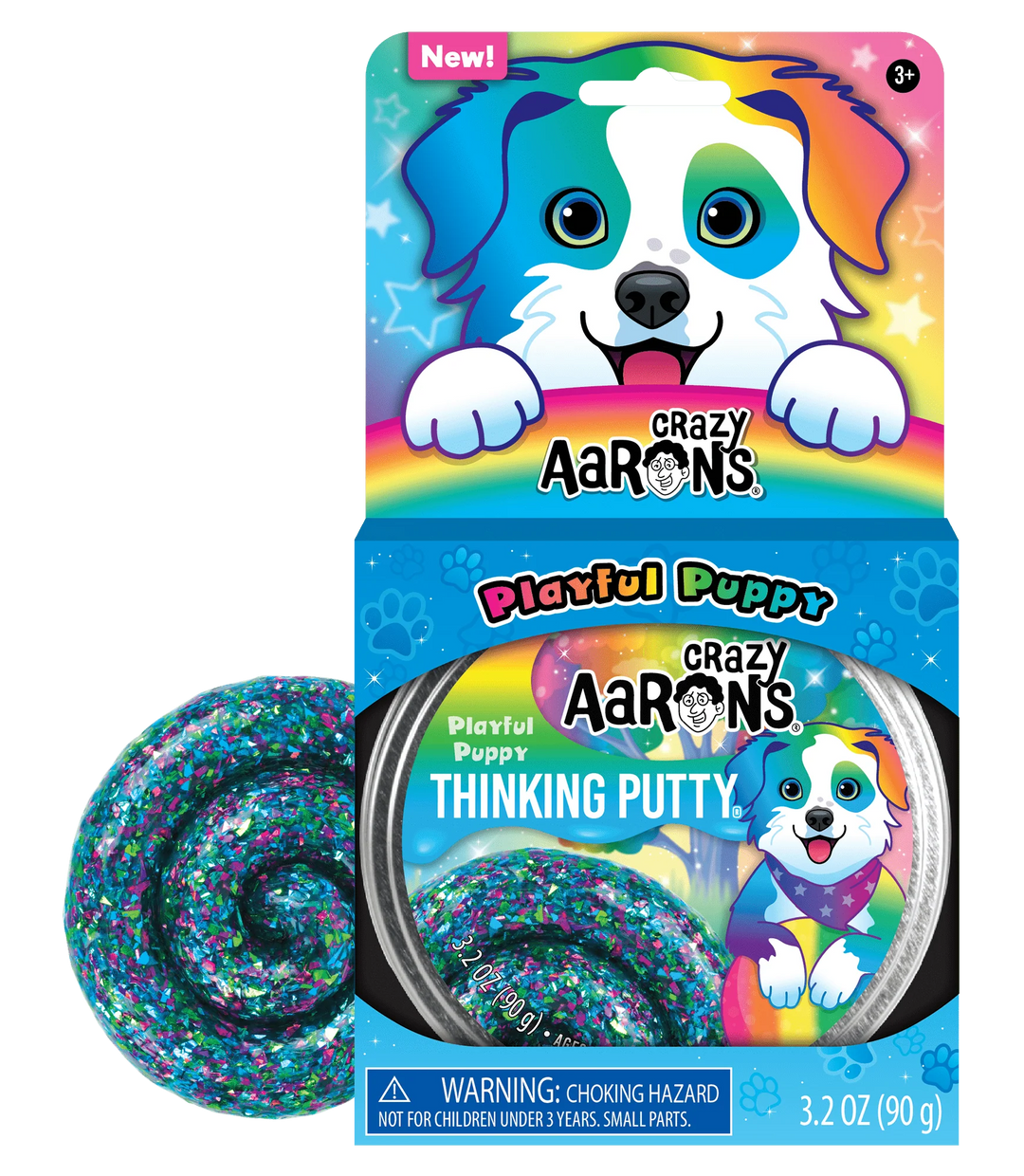 Playful Puppy Thinking Putty Tin