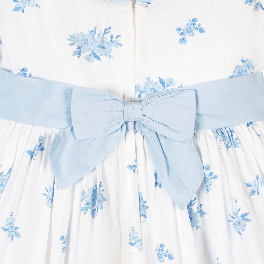 Organic Puff Sleeve Sateen Dress | Delft Floral