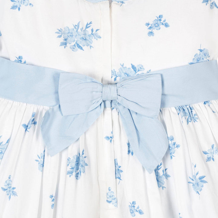 Organic Puff Sleeve Sateen Dress | Delft Floral