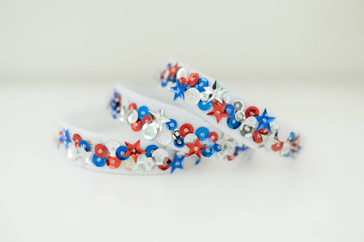 Blue Miss USA Sequin Headband