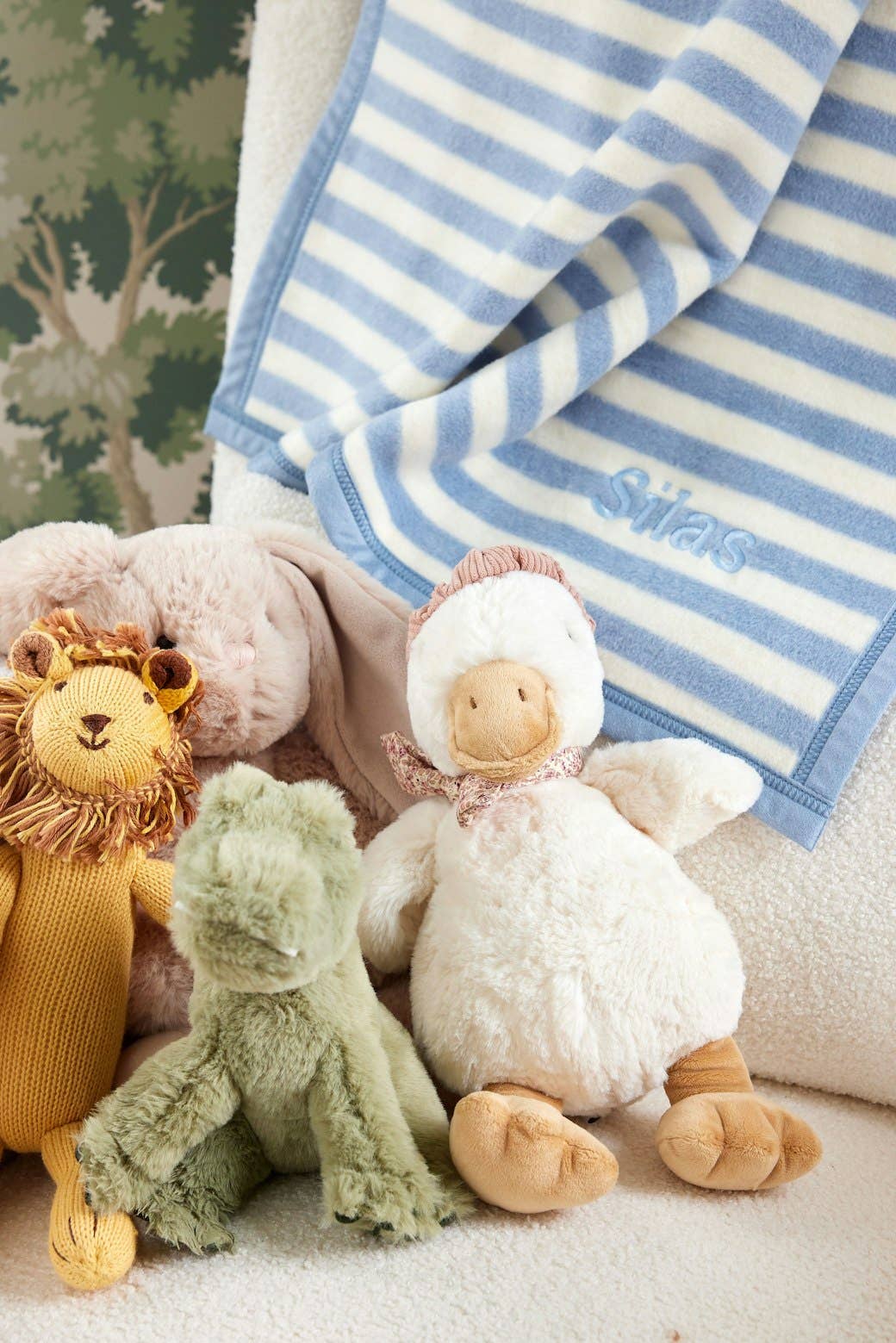 Sweet Pea Blue Stripe Mini Blanket