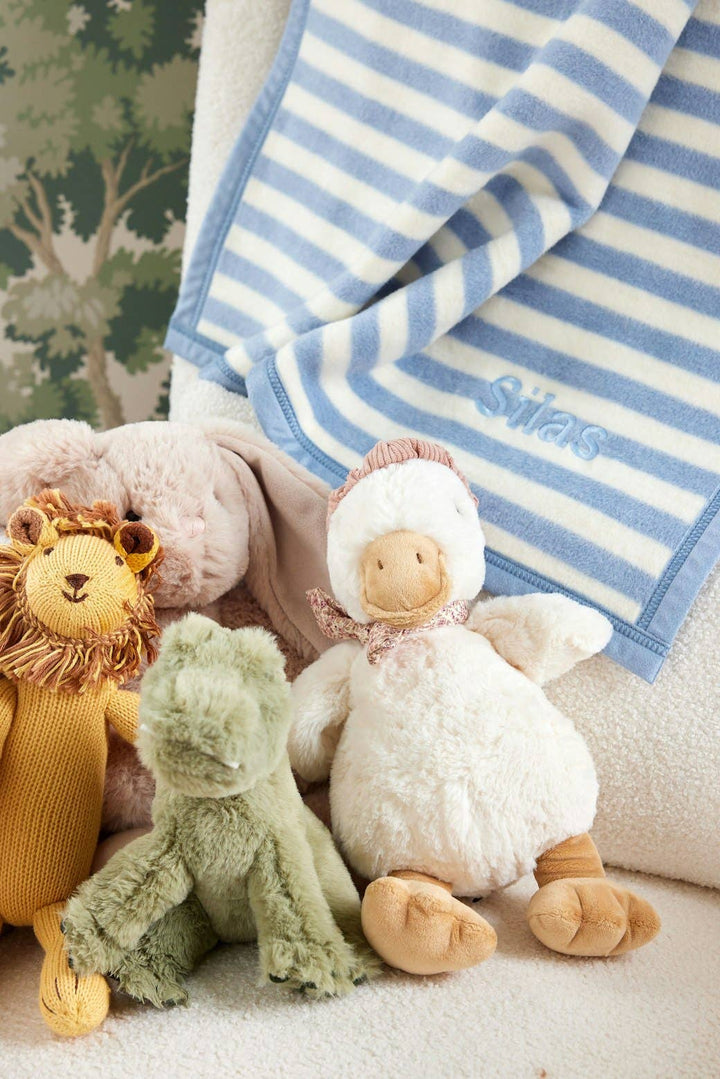 Sweet Pea Blue Stripe Mini Blanket