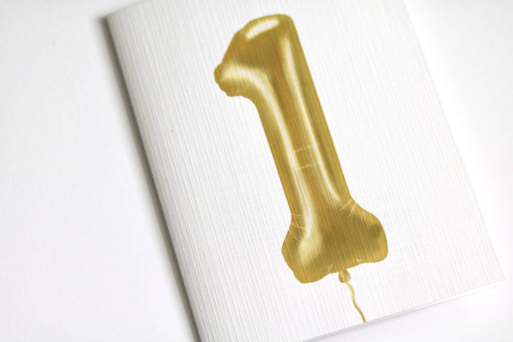 Gold Foil Balloon First Card