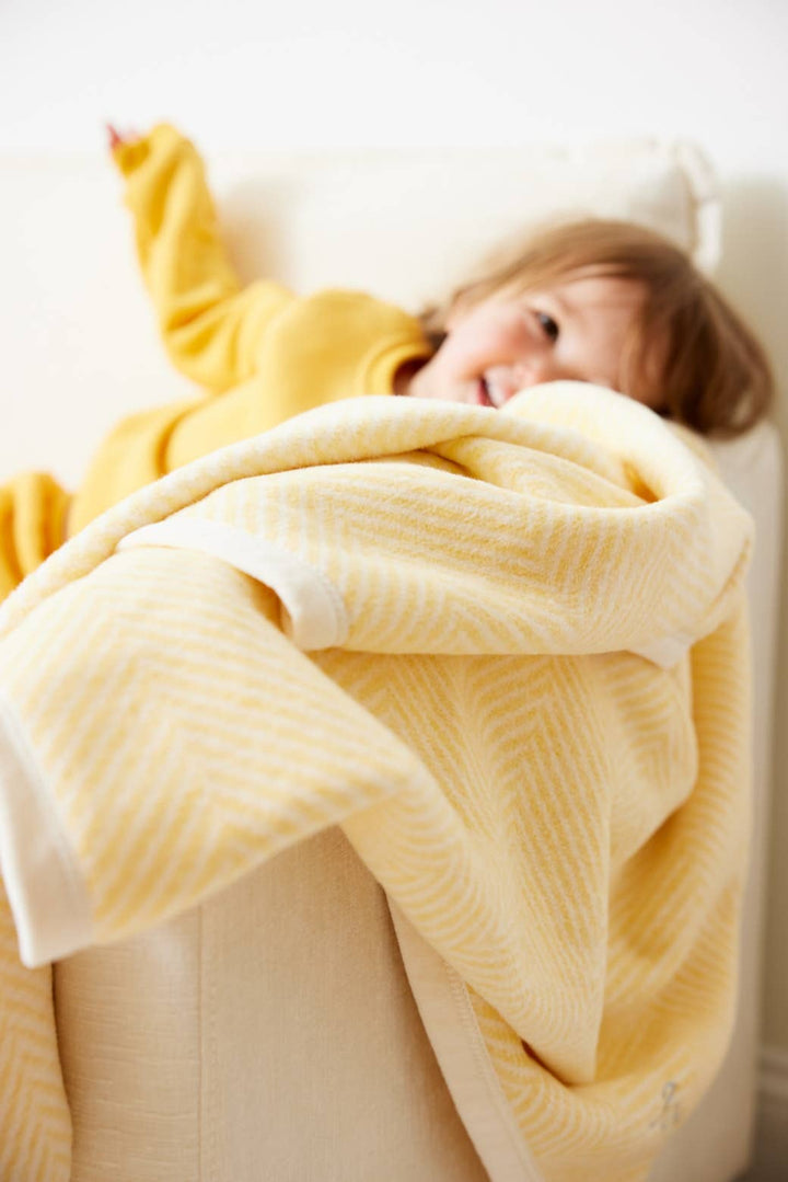 Harborview Herringbone Butter Yellow Mini Blanket: Mini