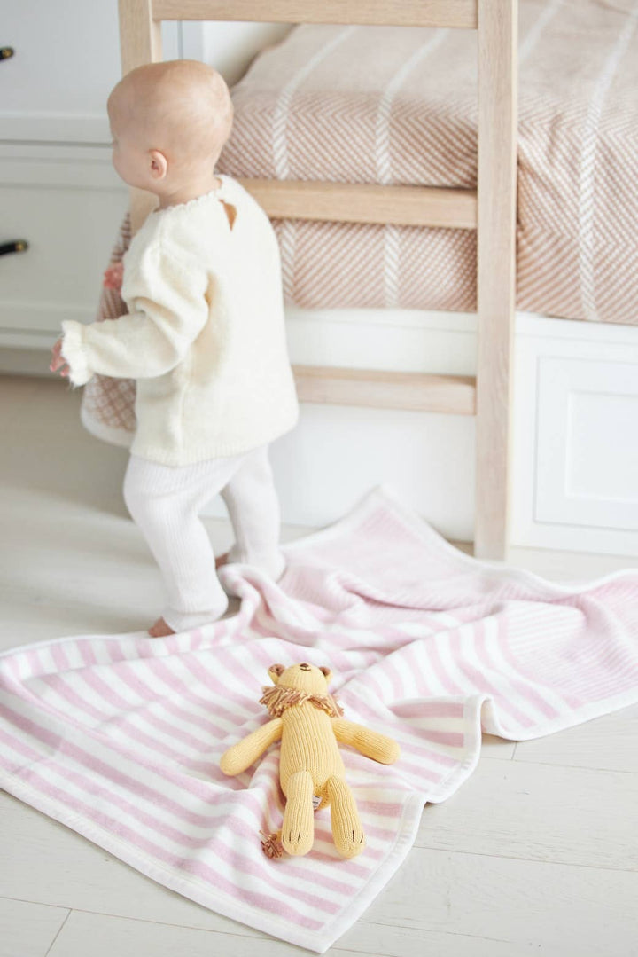 Sweet Pea Pink Stripe Mini Blanket