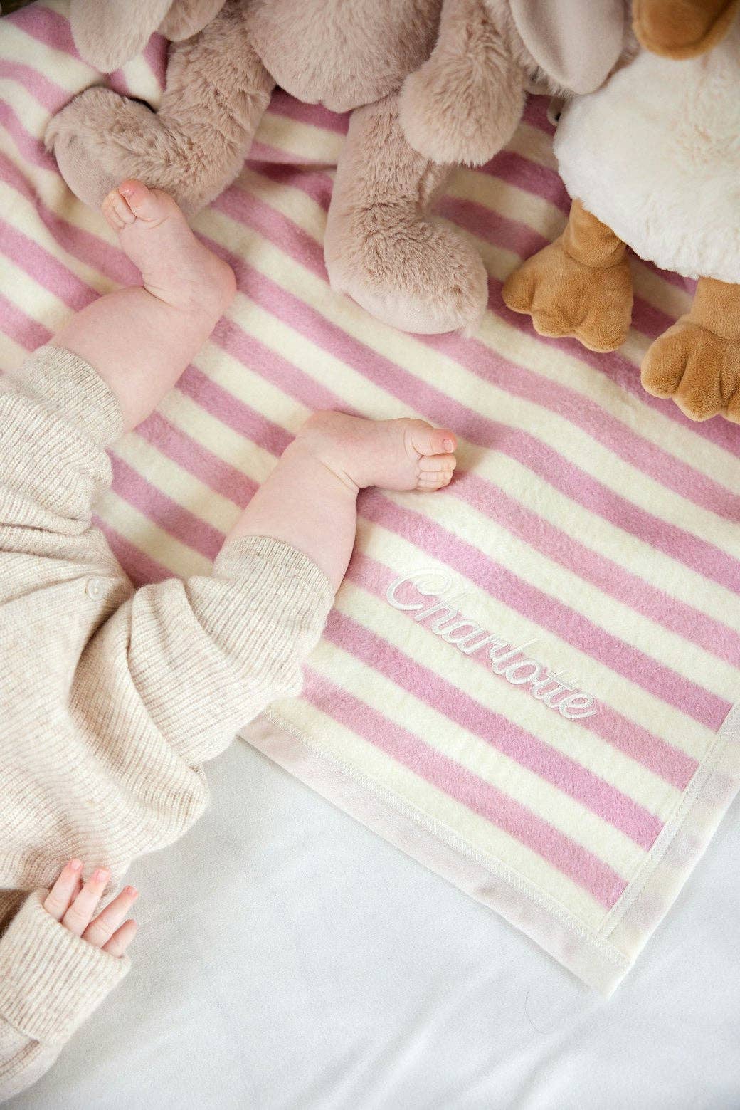Sweet Pea Pink Stripe Mini Blanket