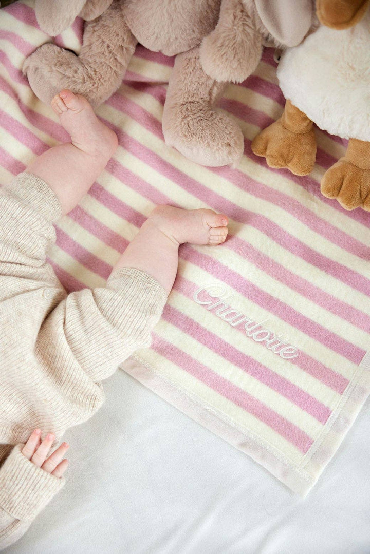 Sweet Pea Pink Stripe Mini Blanket