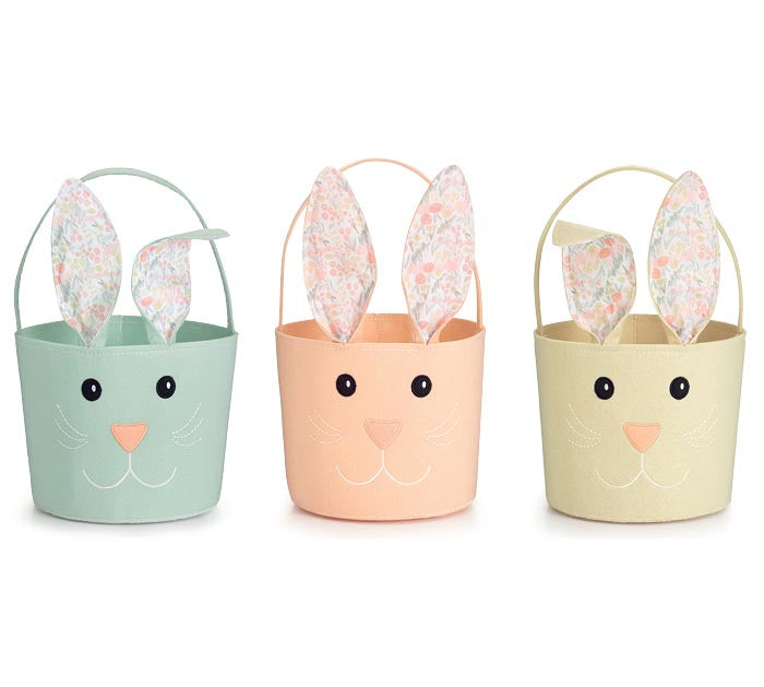 Felt Easter Bunny Basket | Yellow