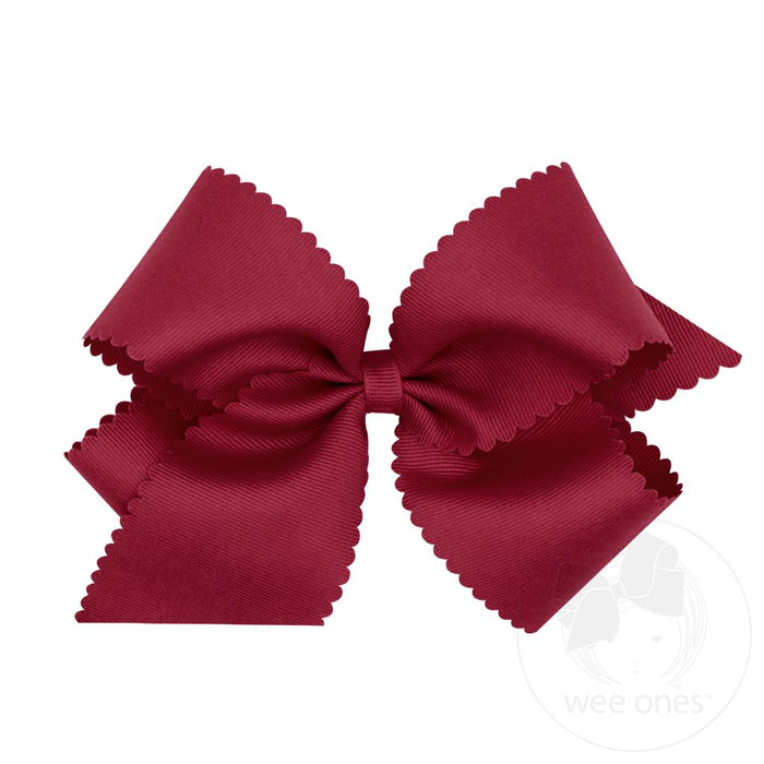 King Scalloped Edge Grosgrain Bow | Cranberry