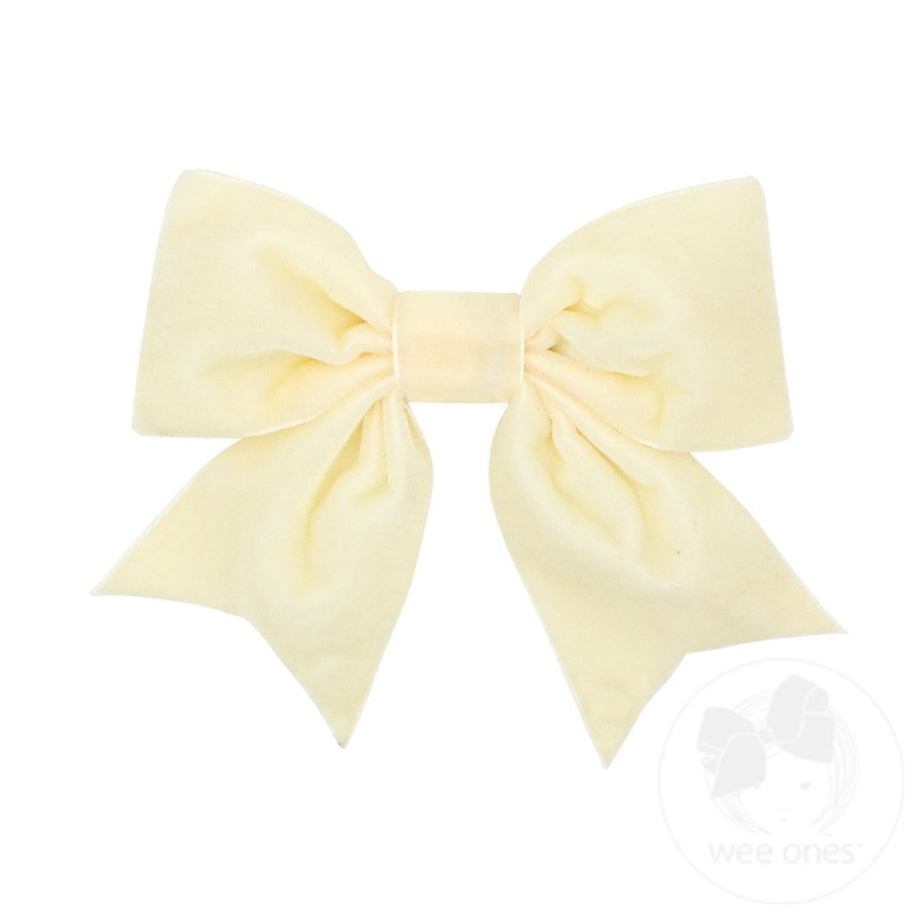 Small King Plush Velvet Bow | Ivory