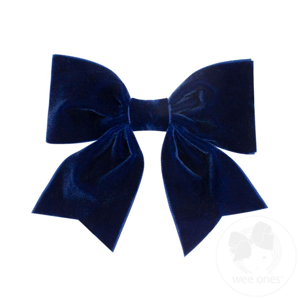 Small King Plush Velvet Bow | Navy