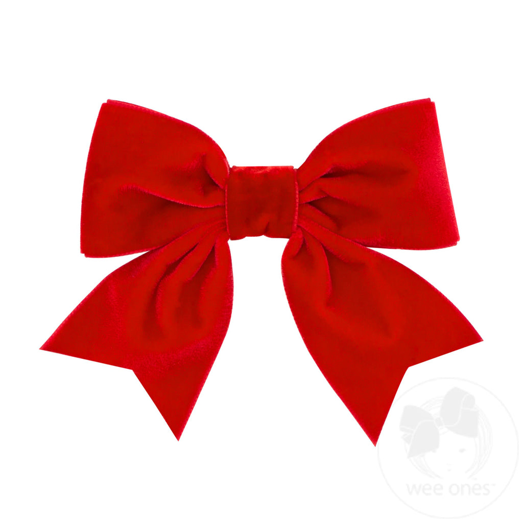 Small King Plush Velvet Bow | Red