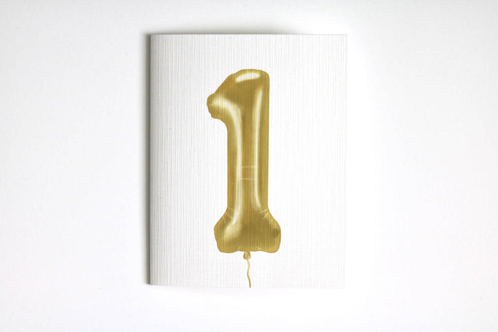 Gold Foil Balloon First Card