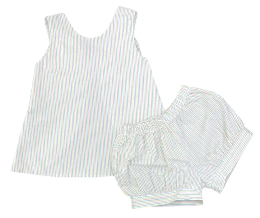 Lottie Bloomer Set | Spring Seersucker Stripe