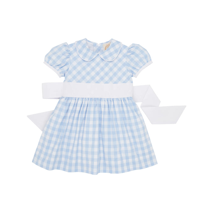 Cindy Lou Sash Dress Woven Yarn | Beale Street Blue Check with Worth Ave White
