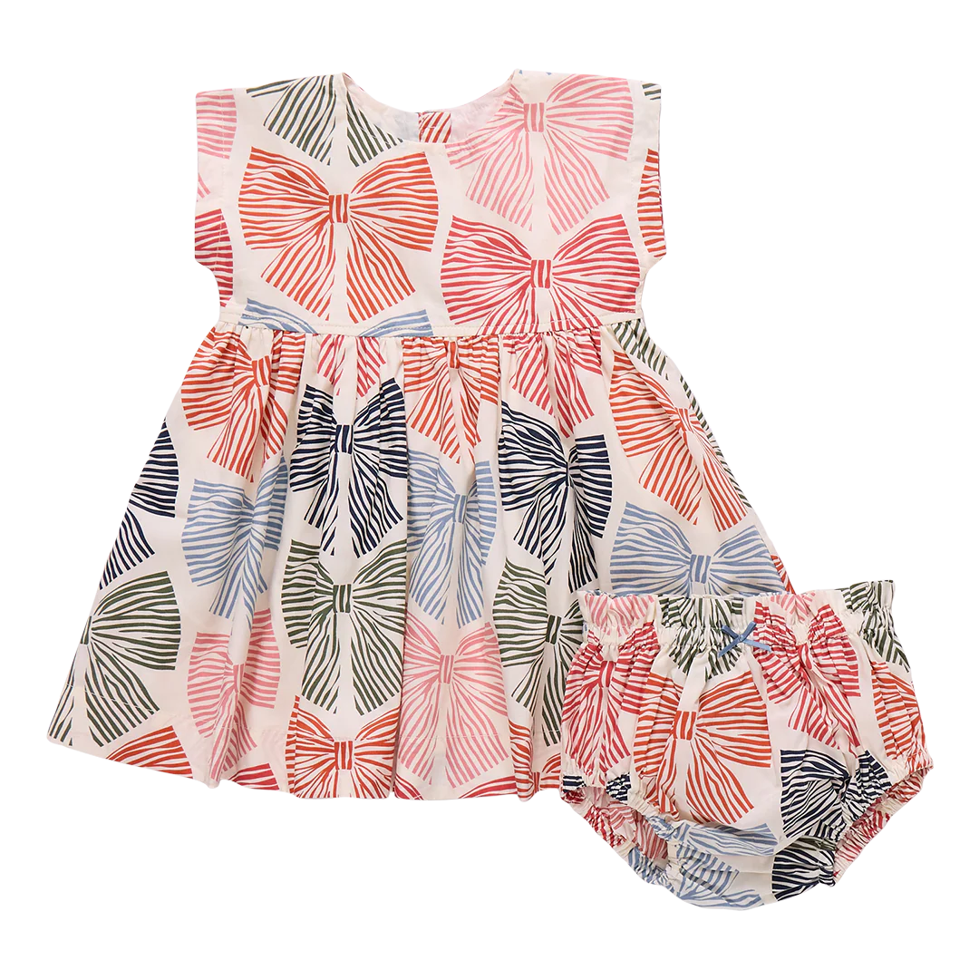 Adaline Dress Set | Striped Bows
