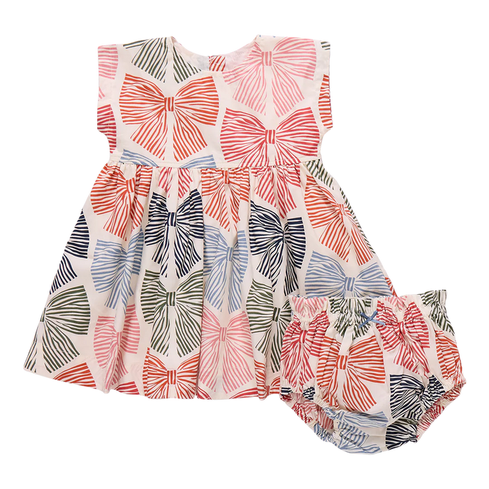Adaline Dress Set | Striped Bows