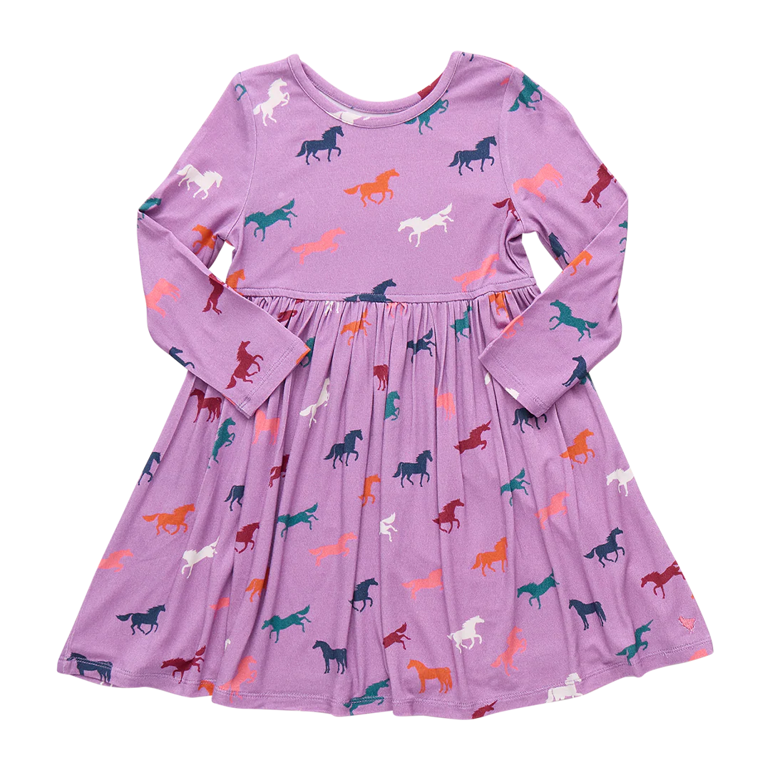 Organic Steph Dress | Lavender Horses