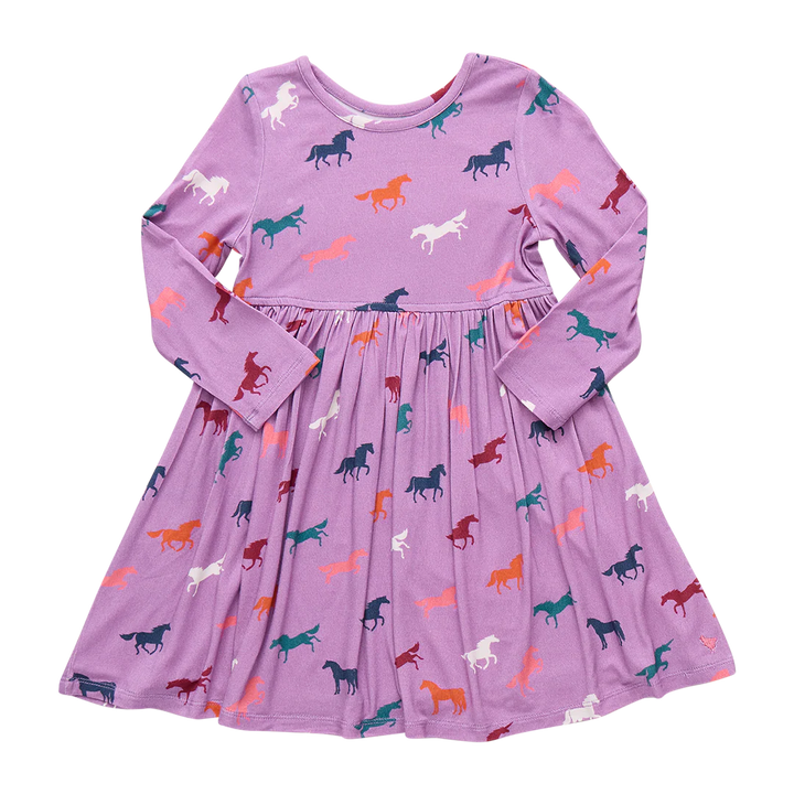Organic Steph Dress | Lavender Horses