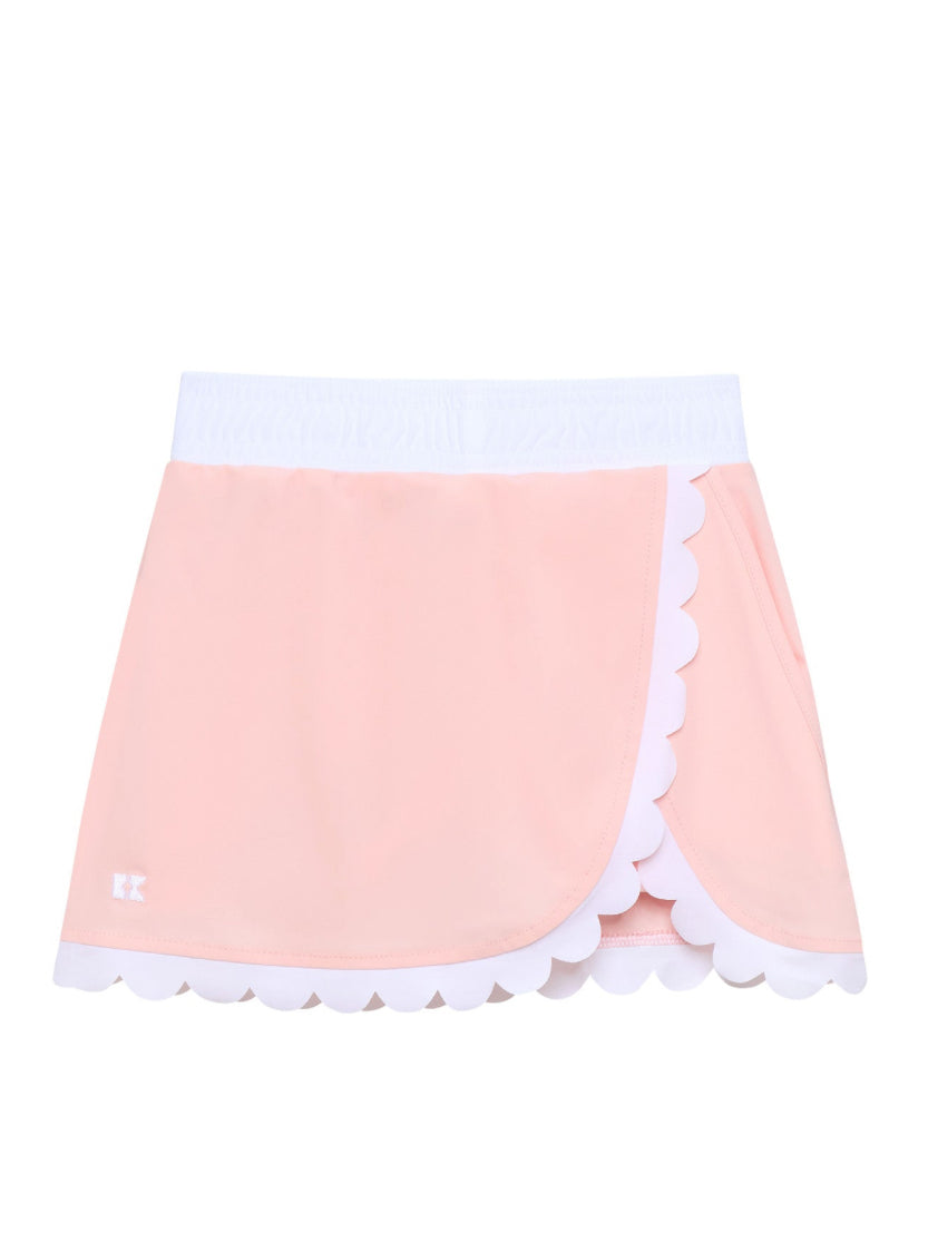 Pink/White Scalloped Skort
