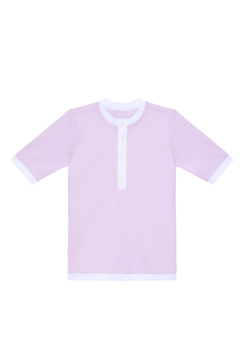 Lavender/White Henley Shirts