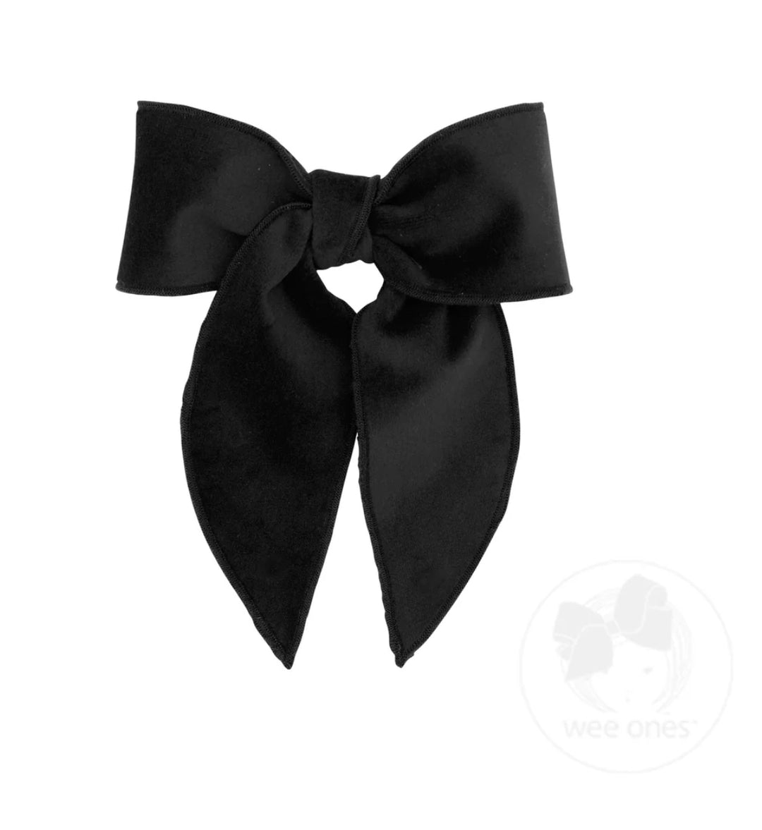 Medium Velvet Fabric Bow | Black