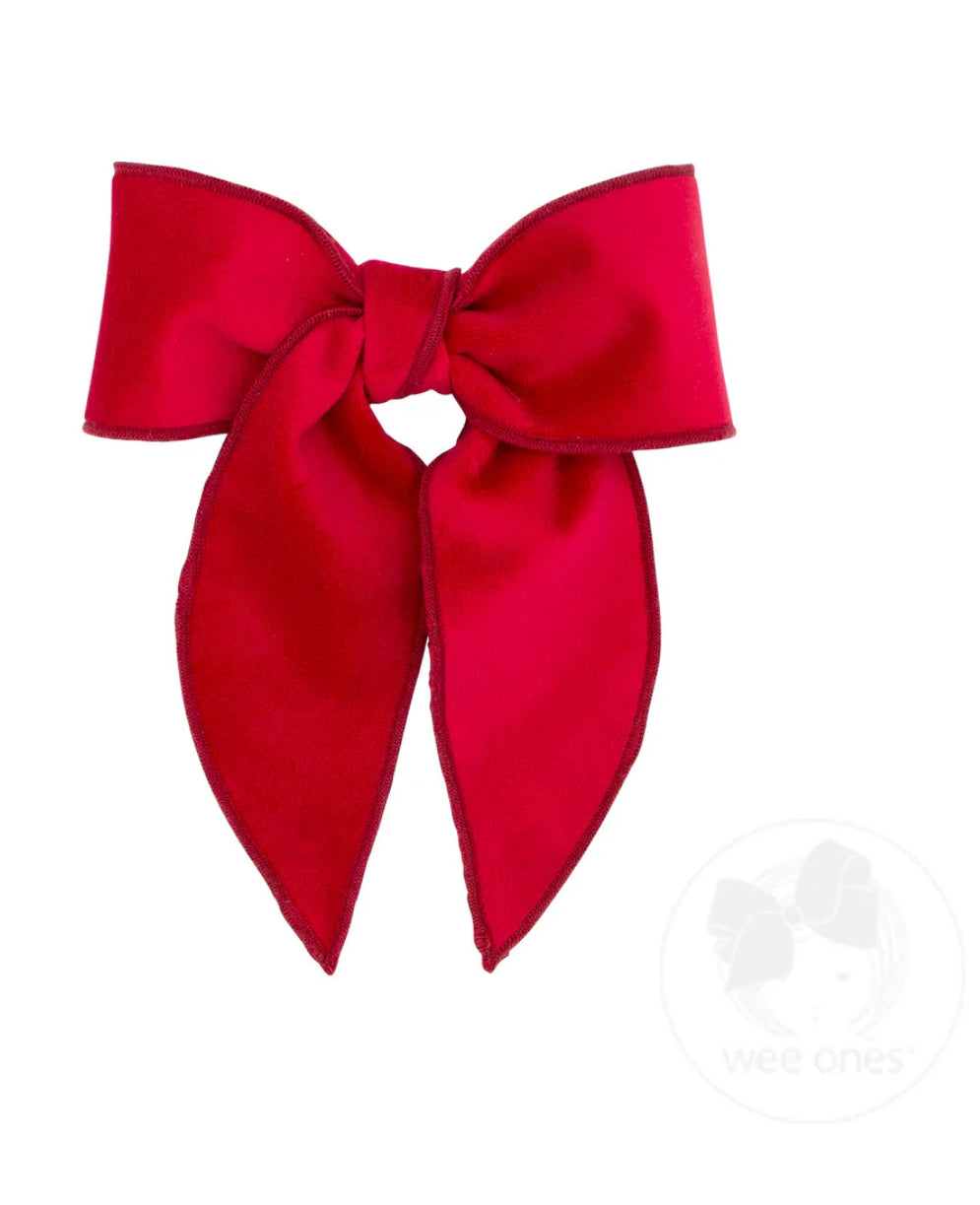 Medium Velvet Fabric Bow | Cranberry