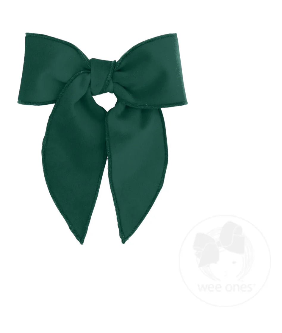 Medium Velvet Fabric Bow | Forest Green