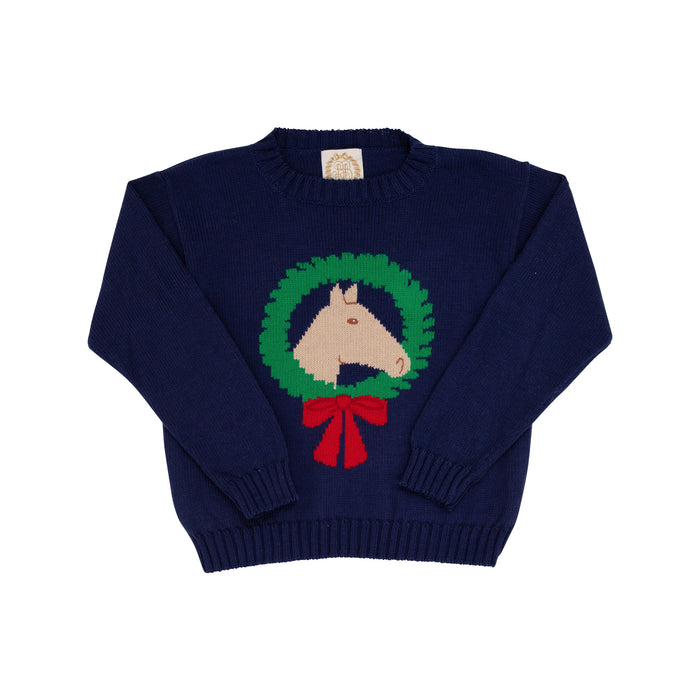 Isabelle's Intarsia Sweater | Nantucket Navy with Horse