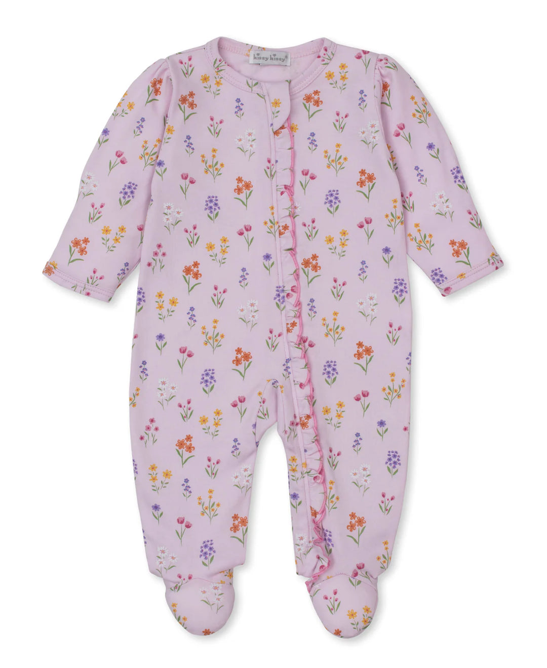 Pink Summer Wildflowers Footie w/ Zipper