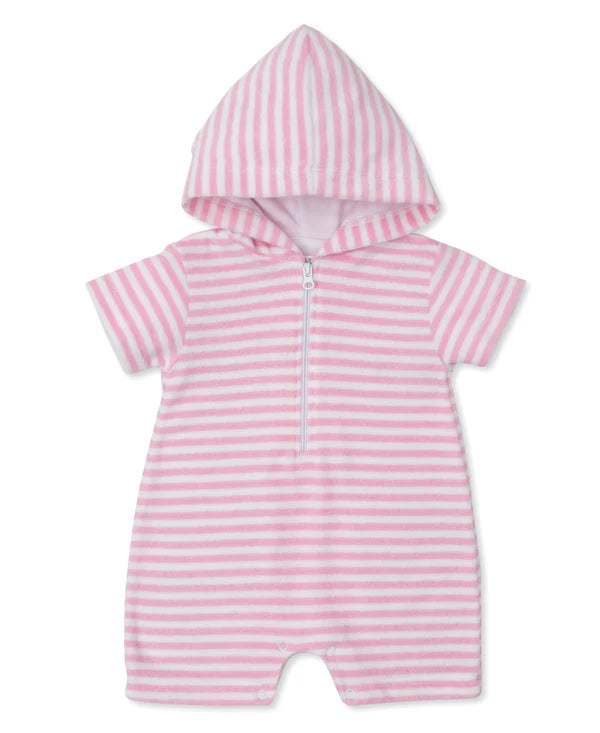 Cabana Terry Stripes Pink Romper