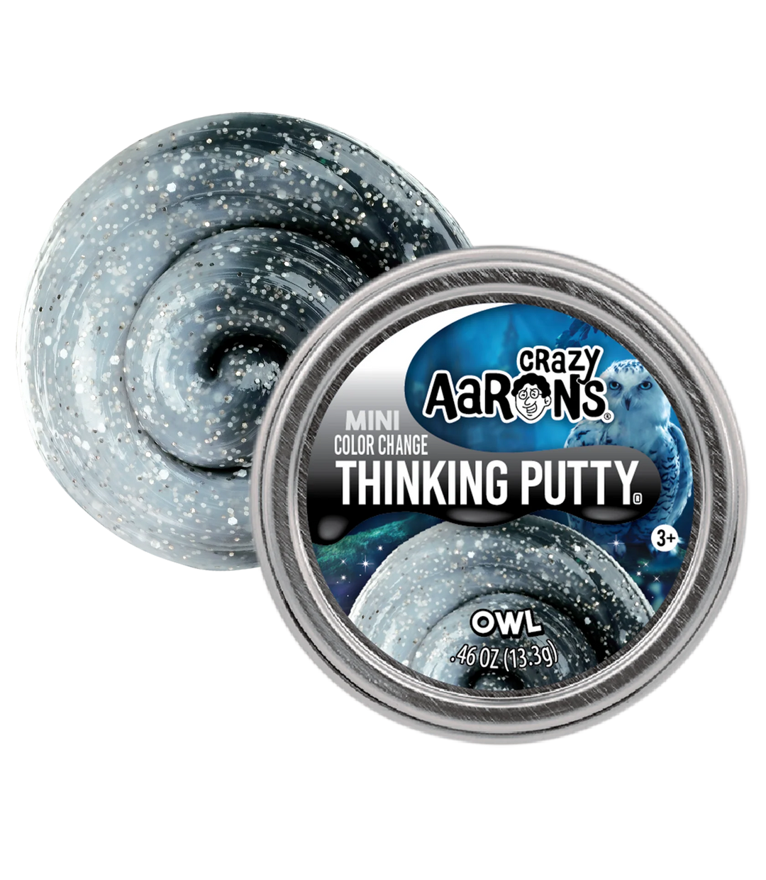 Mini Owl Thinking Putty Tin